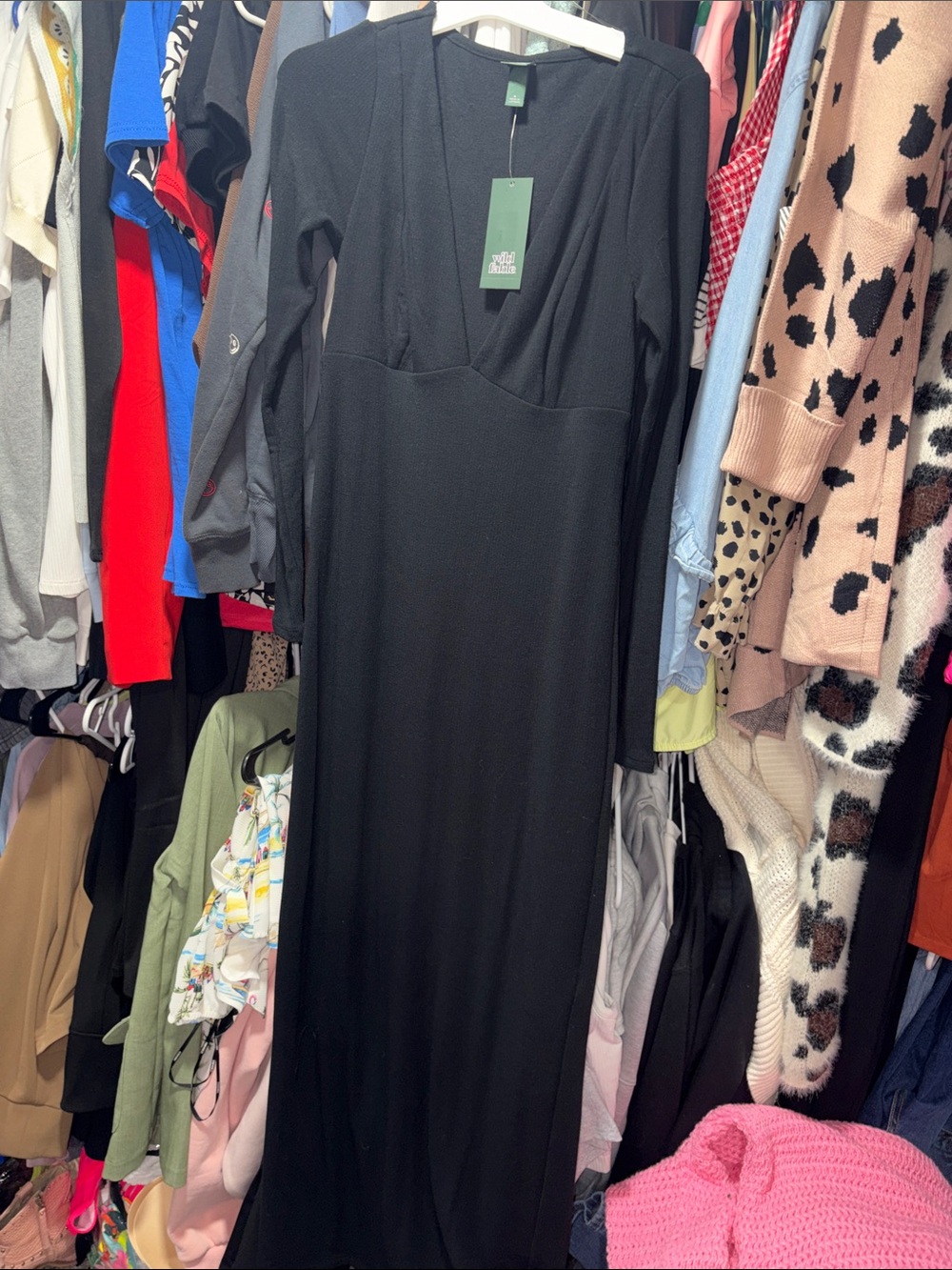 A New Day long dress plunging neckline